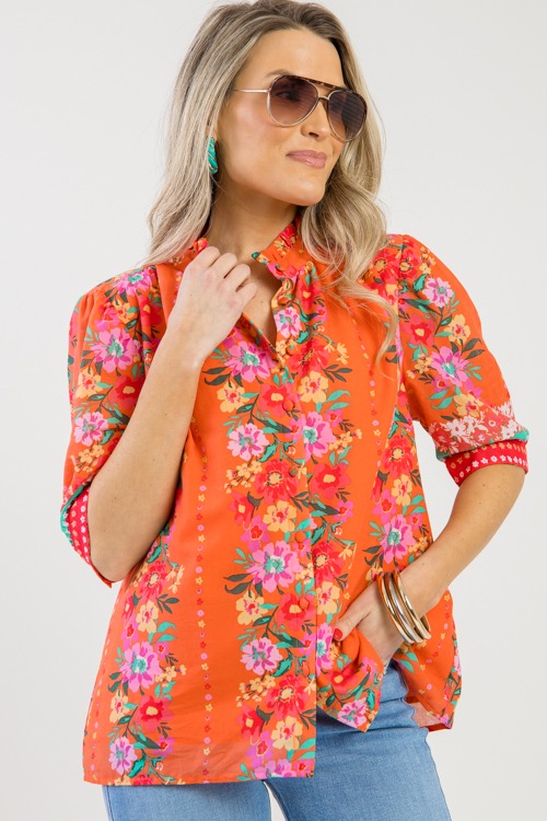 Floral Button Top, Orange Multi - 0217-144h.jpg