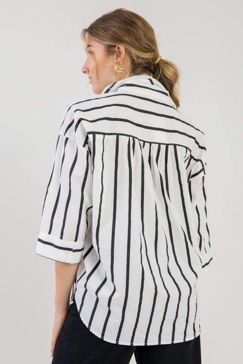 Button Down Stripe Tunic, Black - 0217-80.jpg