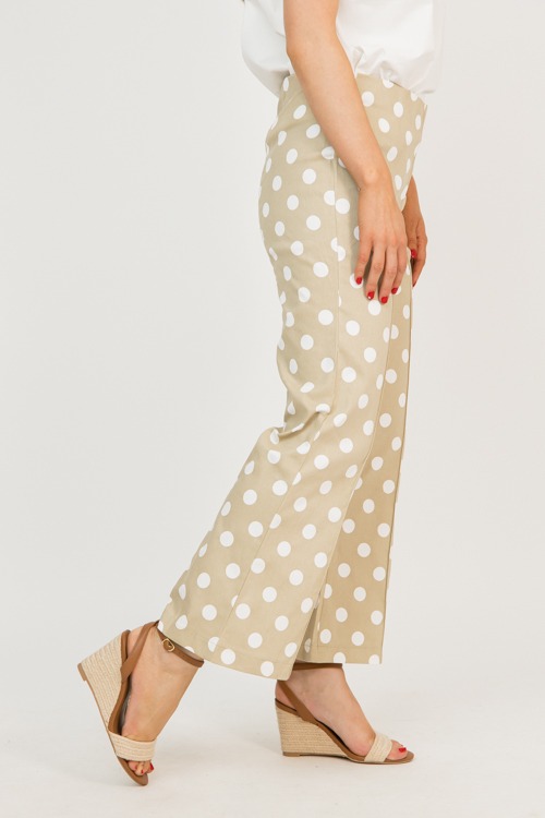 Polka Dot Flare Pants, Taupe - 0217-80.jpg