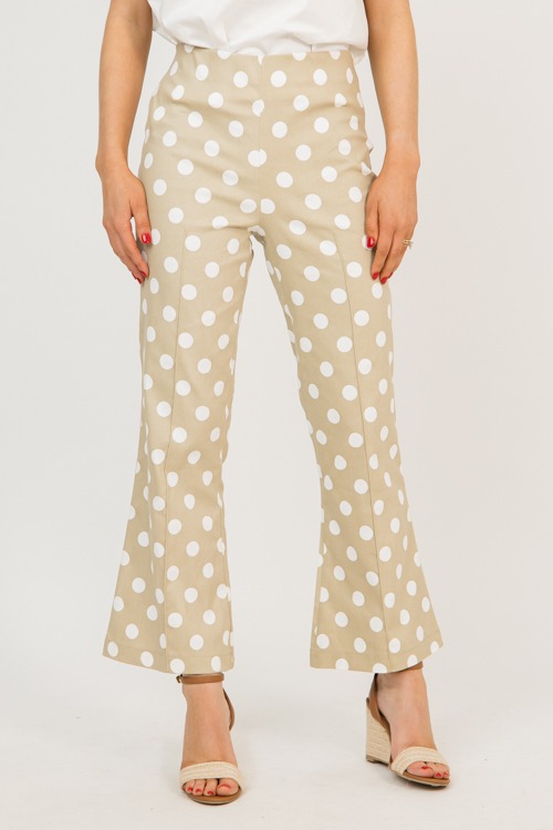 Polka Dot Flare Pants, Taupe - 0217-81.jpg