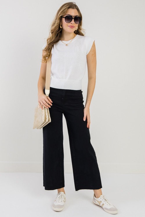 Raw Hem Wide Leg Pants, Black - 0217-83h.jpg