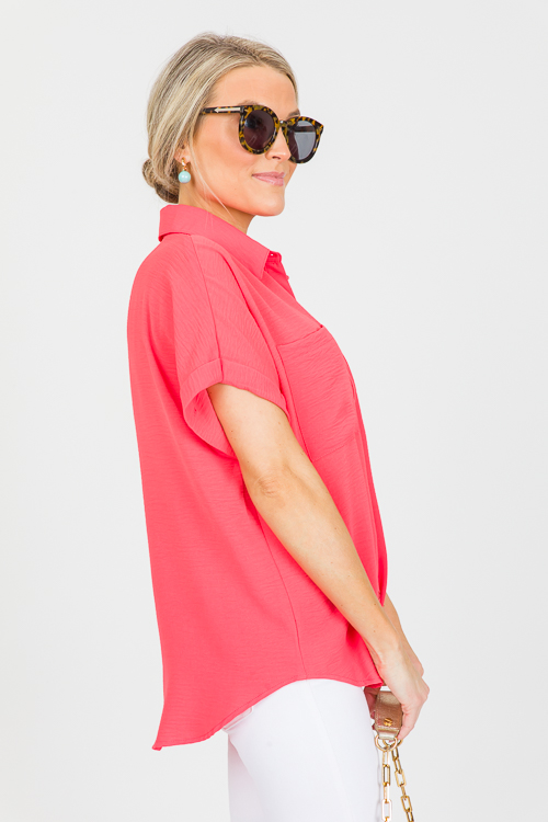 Brooklyn Button Up, Coral