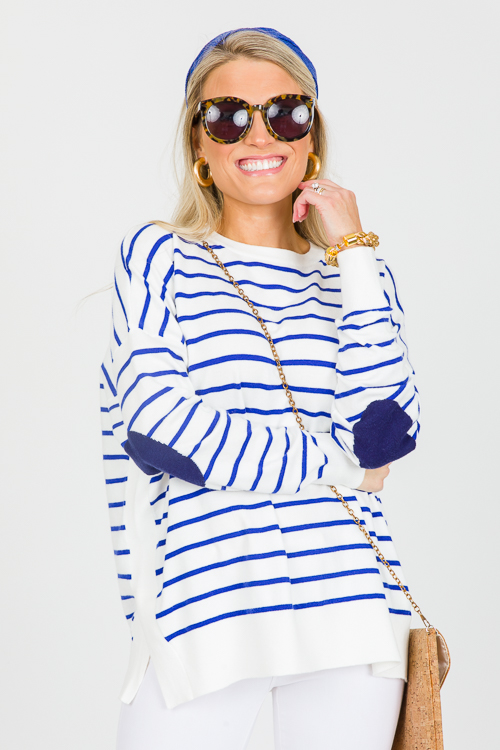 Tessa Stripe Sweater, Royal