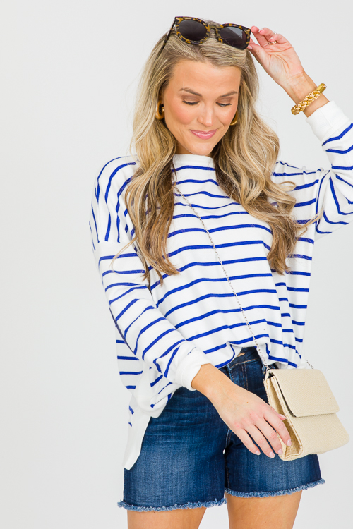 Tessa Stripe Sweater, Royal