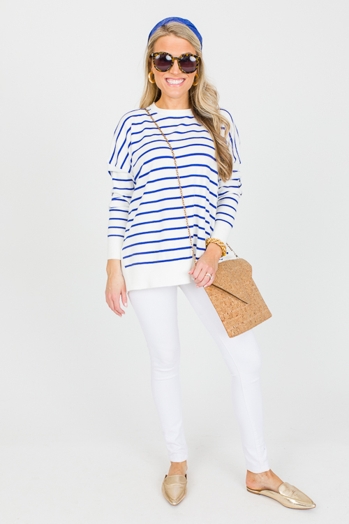 Tessa Stripe Sweater, Royal