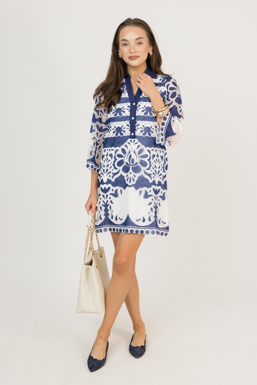 Embroidered Panels Dress, Cobal - 0218-3.jpg