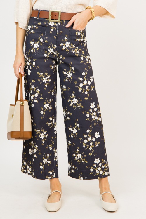 Floral Patch Pocket Pants, Navy - 0218-67.jpg