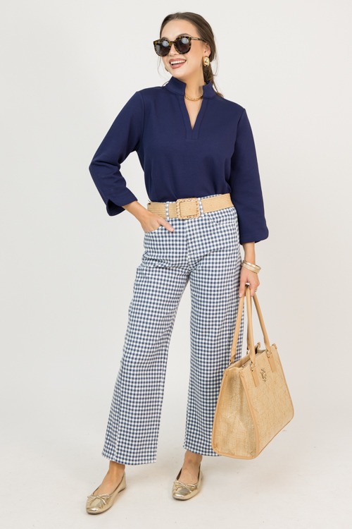 Gingham Barrel Jeans, Navy - 0218-85h.jpg