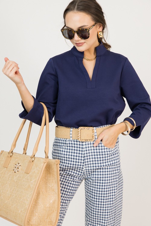 Gingham Barrel Jeans, Navy - 0218-87h.jpg