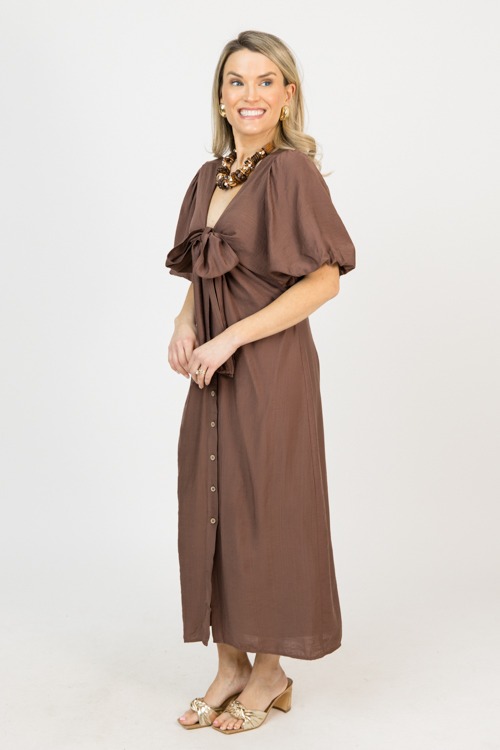 Button Front Bow Midi, Choco - 0219-100.jpg