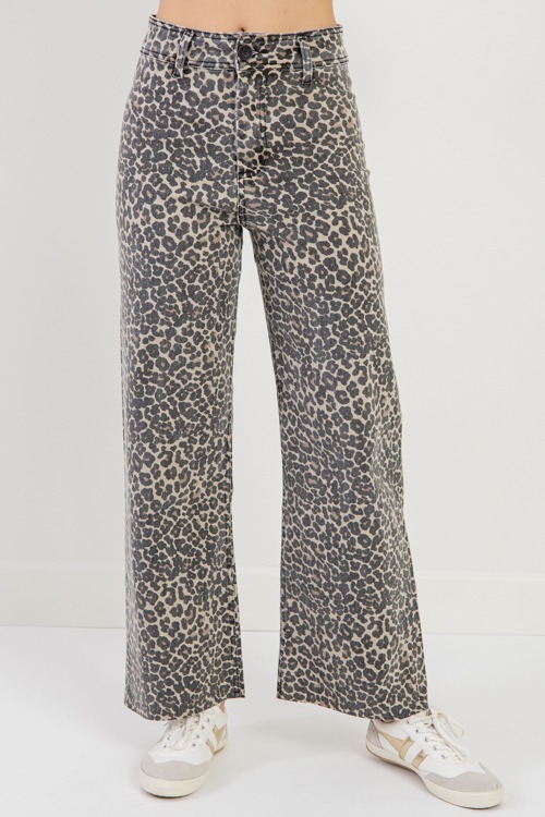 Leopard Wide Leg Jeans