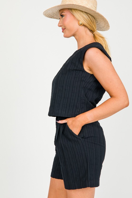 Stripe Texture Shorts, Black - 0219-37.jpg