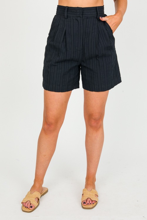 Stripe Texture Shorts, Black - 0219-40p.jpg