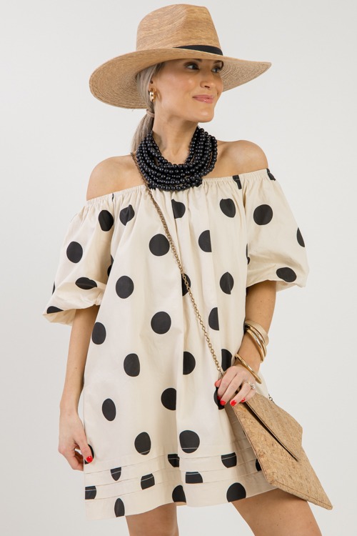 Polka Dot Off Shoulder Dress