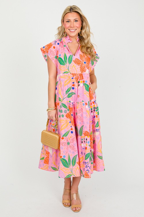 Hit The Spot Floral Midi, Pink