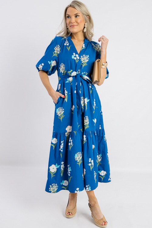 Wynette Floral Midi, Blue White