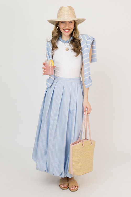 Stripe bubble Hem Skirt, Blue Y - 0220-64.jpg