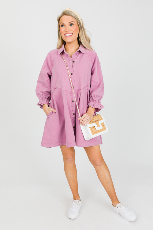 ASOS DESIGN cord mini shirt dress in lilac | ASOS