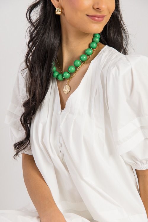 Pleat Detail Dress, Off White - 0221-102.jpg