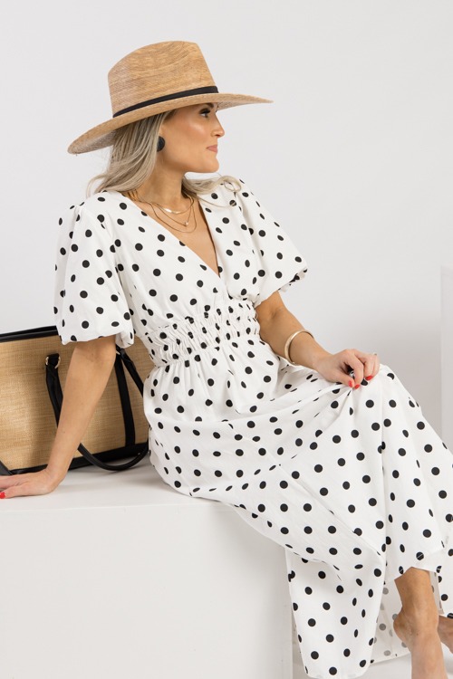 Polka Dot Midi, Off White