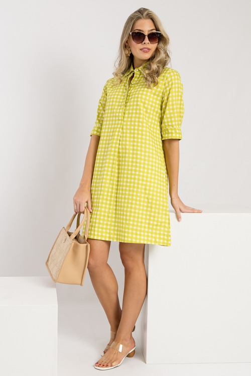 Charlotte Dress, Citron Check