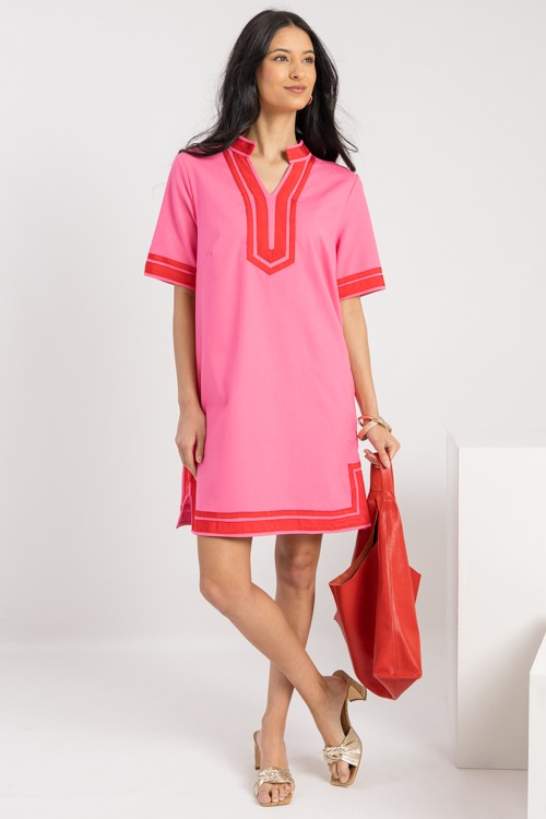 Joslyn Contrast Trim Dress, Pink - 0221-61h.jpg