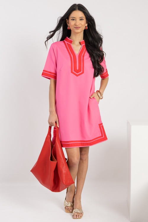 Joslyn Contrast Trim Dress, Pink - 0221-64.jpg