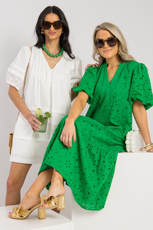 Colby Eyelet Midi, Kelly Green