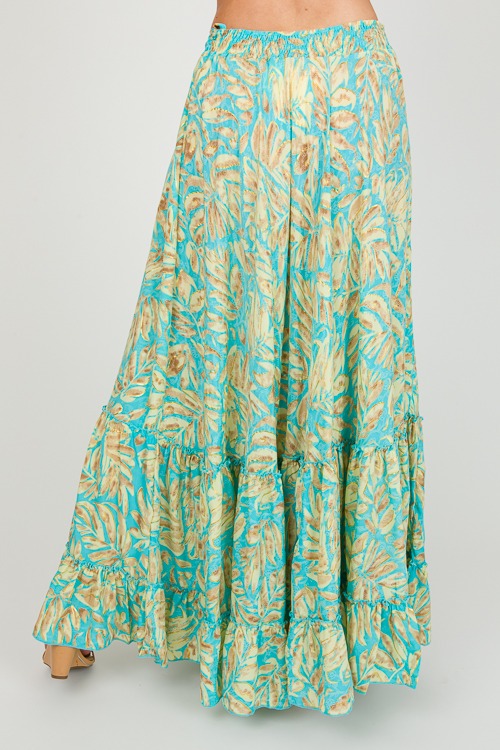 Foil Palm Maxi Skirt, Turquoise - 0222-34.jpg