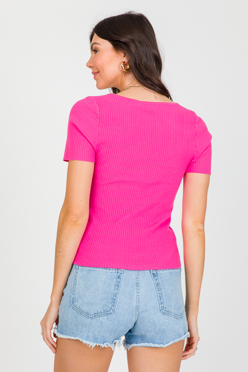 Best Square Neck Top, Pink