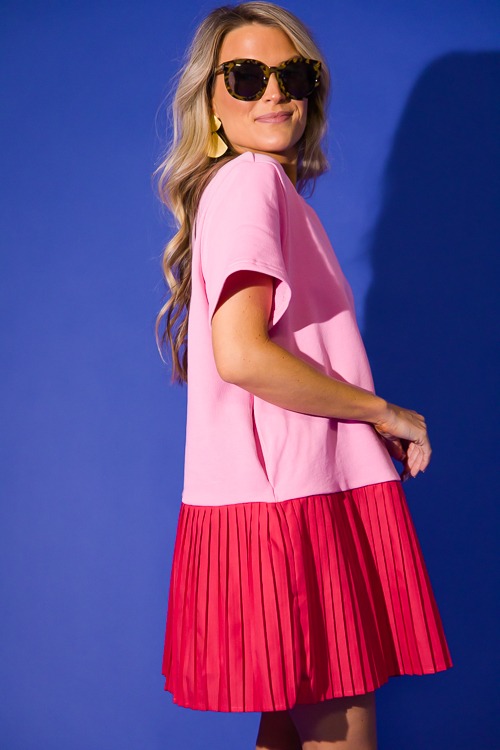 Poplin Pleats Knit Dress, Pink/ - 0223-18.jpg