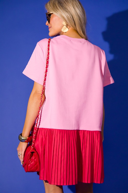 Poplin Pleats Knit Dress, Pink/ - 0223-22.jpg