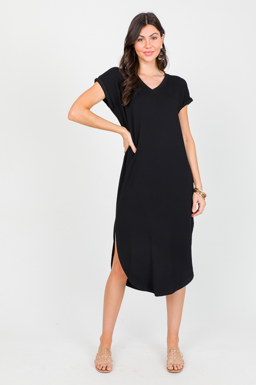 Alex Midi Dress, Black