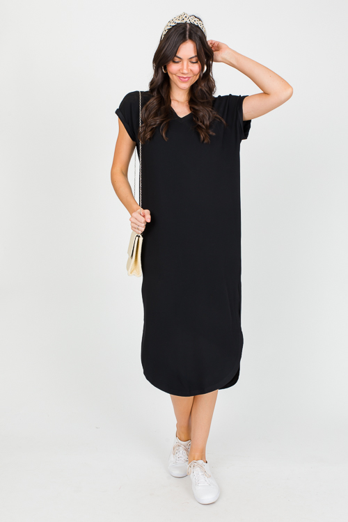 Alex Midi Dress, Black