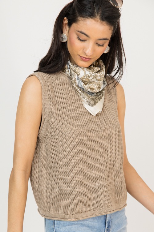 Greek Key & Floral Scarf, Beige - 0224-87p.jpg