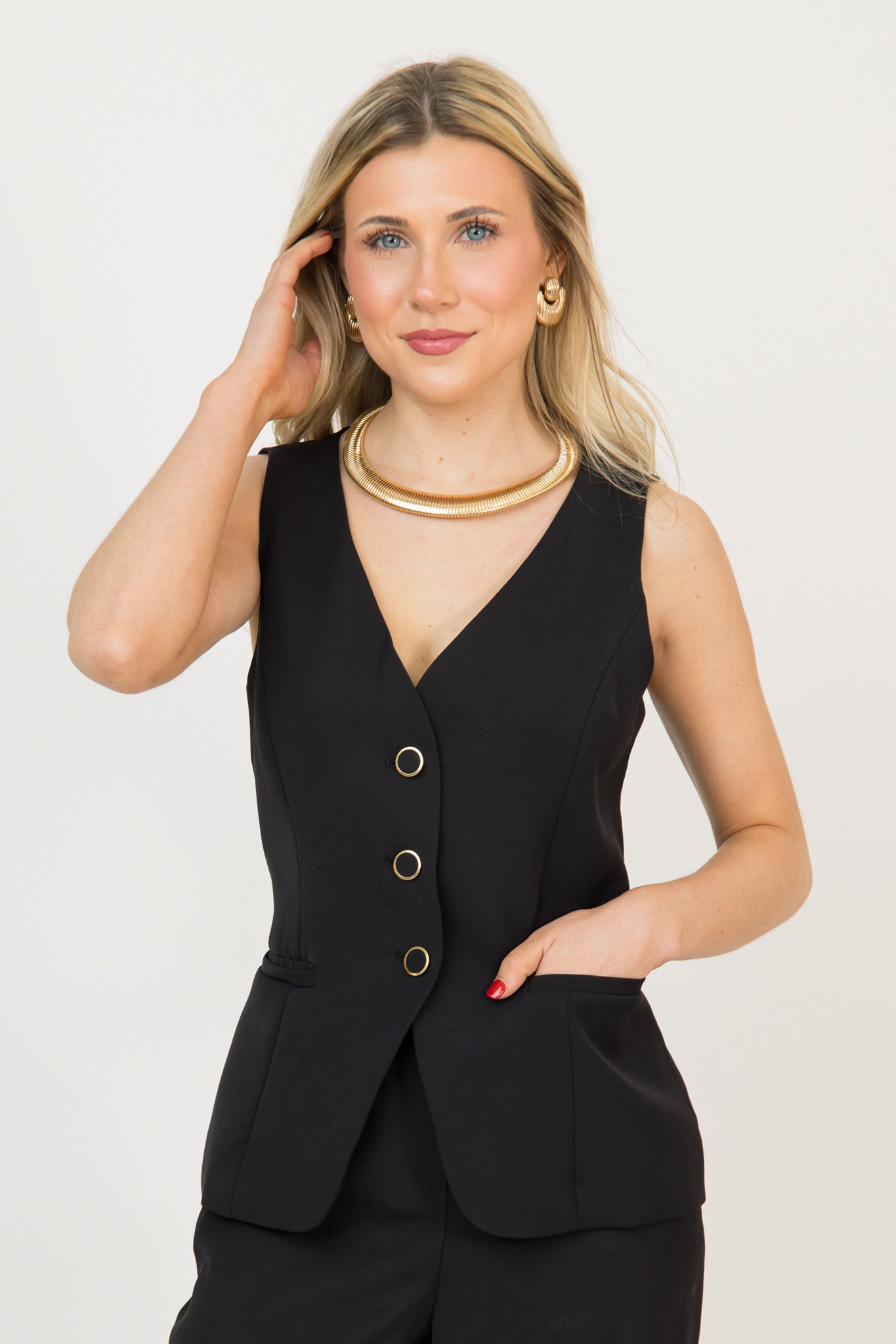 Polished Vest Set, Black - 0225-12.jpg