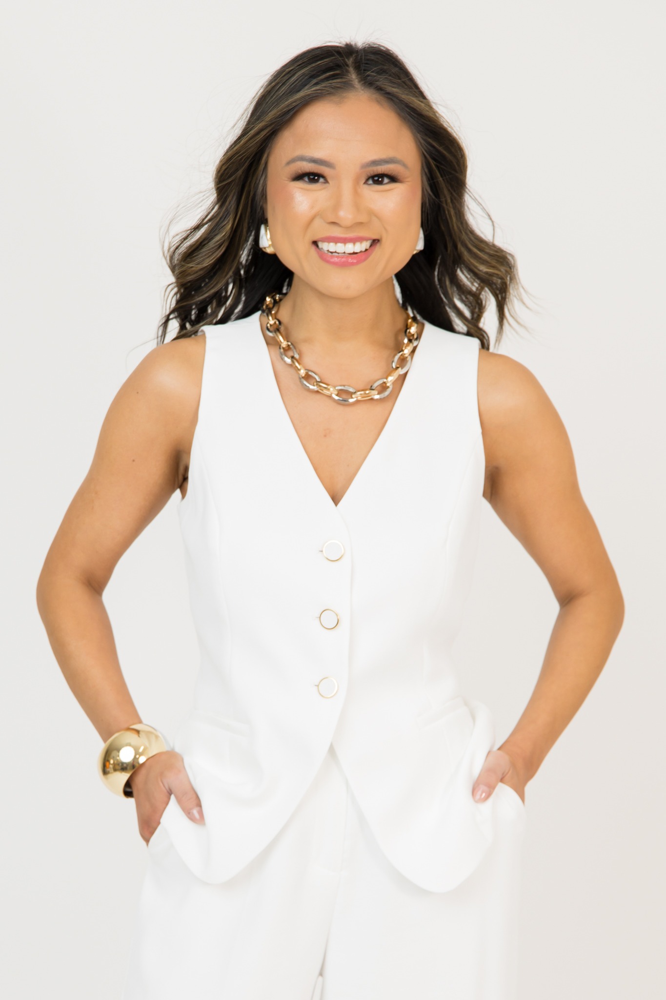 Polished Vest Set, White - 0225-26.jpg