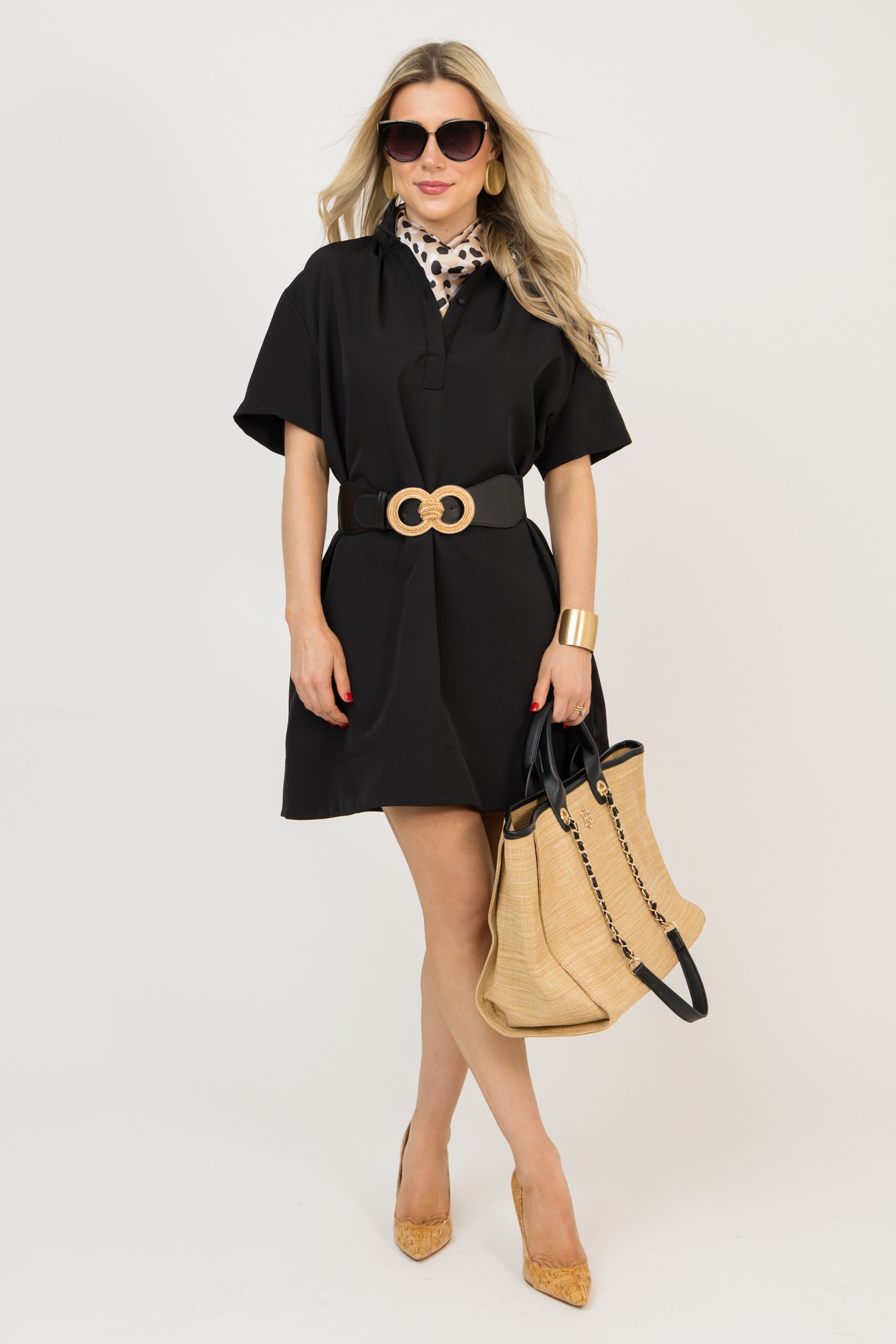 Stand Collar Dress, Black - 0225-34p.jpg