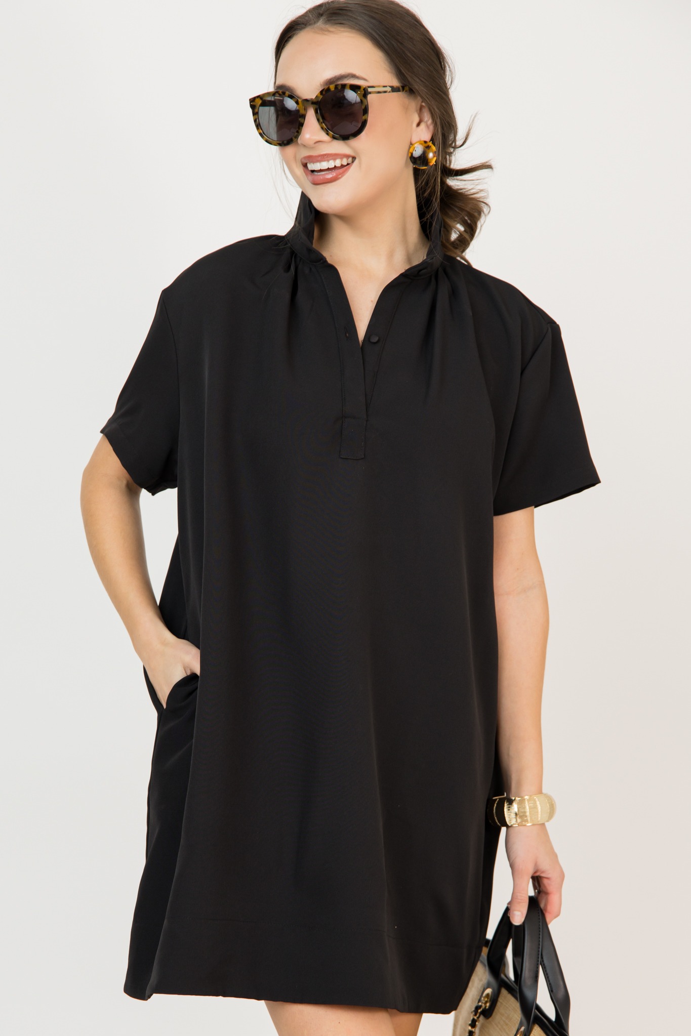 Stand Collar Dress, Black - 0225-35h.jpg