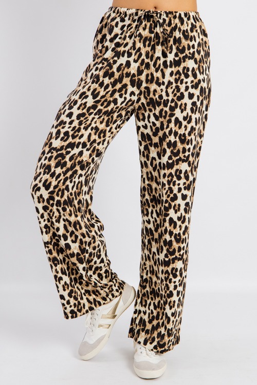 Leopard Print Pants, Brown/Black