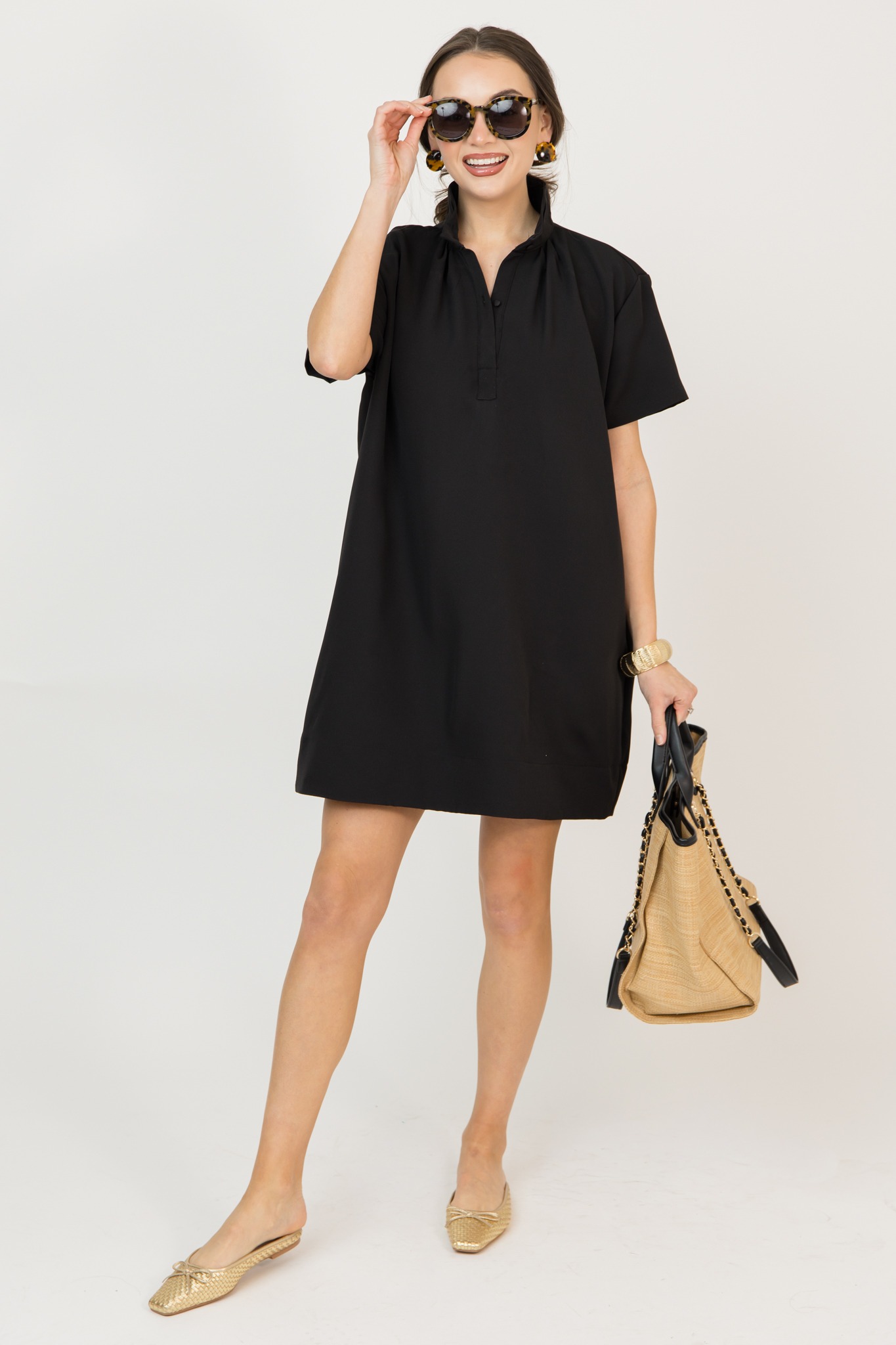 Stand Collar Dress, Black - 0225-41.jpg