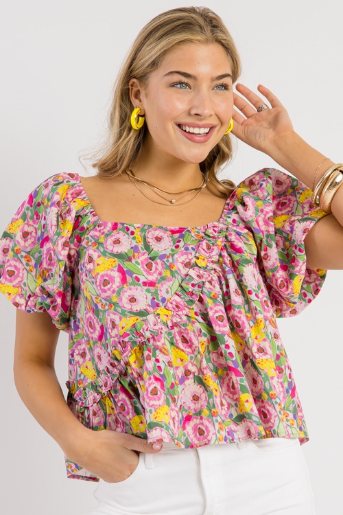 Asymmetric Ruffle Floral Top, Pink - 0226-20.jpg