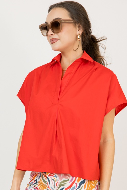 Poplin Collared Top, Red - 0226-70.jpg
