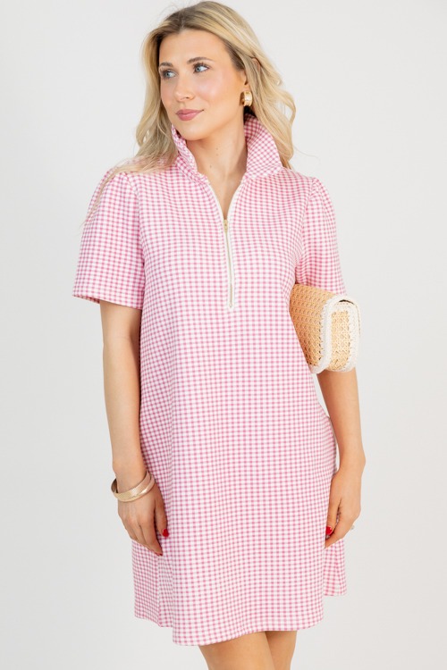 Gingham Zip Dress, Pink - 0227-17p.jpg