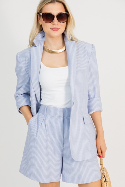Striped Blazer Shorts Set, Sky - 0227-65h.jpg