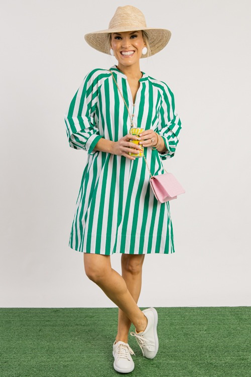 Makenna Stripe Dress, Green