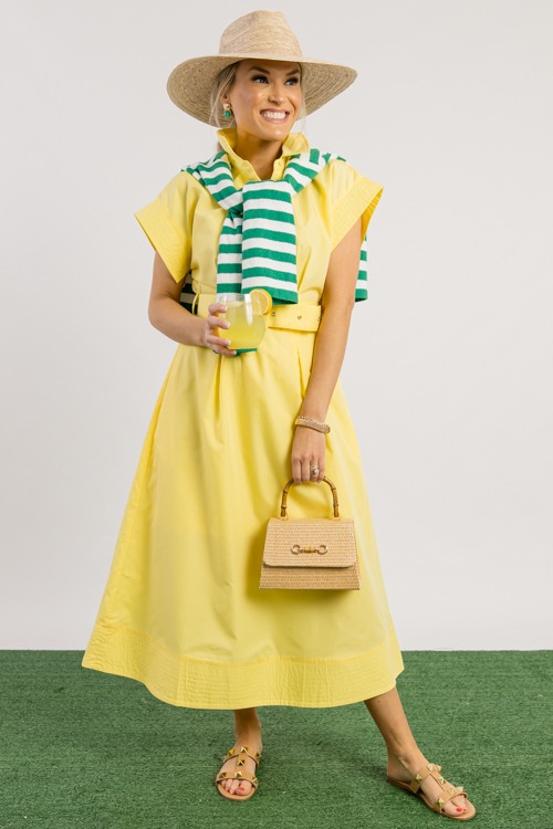 Thea Belted Midi, Yellow