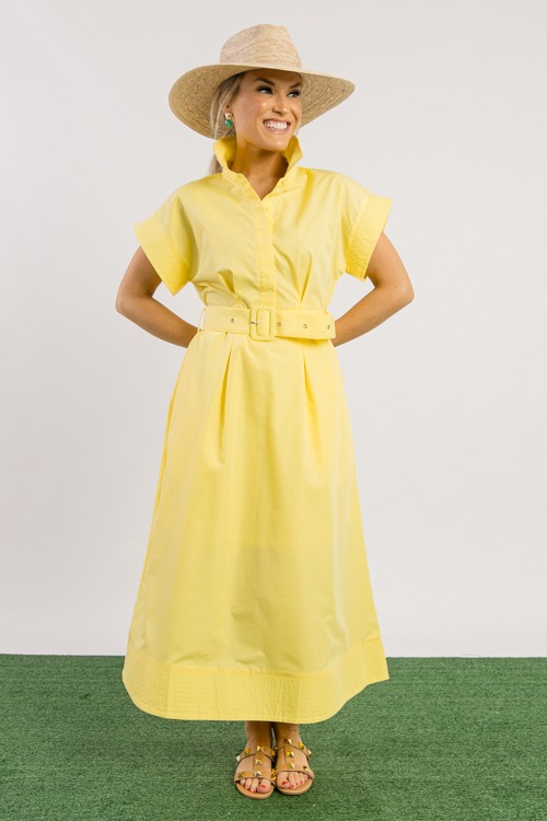 Thea Belted Midi, Yellow