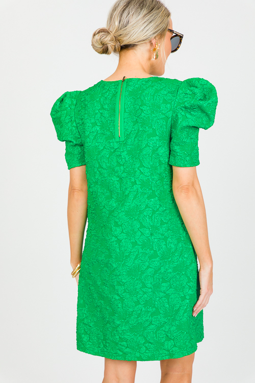 Brocade Texture Dress, Green