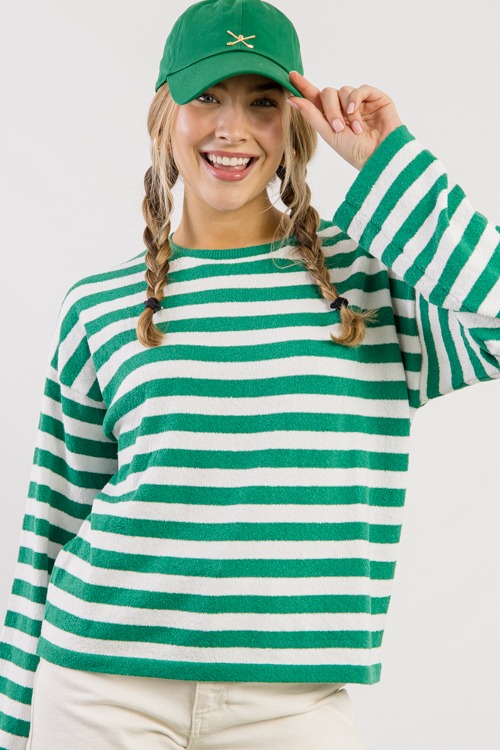 Patty Stripe Sweater, Green - 0228-305.jpg